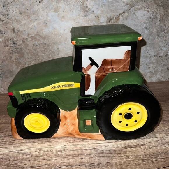 John Deere Tractor Ceramic Gibson Cookie Jar 2000 Collector Item Farm Barn Yard - Picture 5 of 11